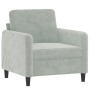 Light gray velvet 3-piece sofa set by , Sofas - Ref: Foro24-3201934, Price: 612,55 €, Discount: %