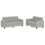 Sofa set with cushions 2 pieces light gray microfiber fabric by , Sofas - Ref: Foro24-3202315, Price: 496,05 €, Discount: %