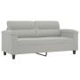 Sofagarnitur mit Kissen, 2-teilig, hellgrauer Mikrofaserstoff von , Sofas - Ref: Foro24-3202315, Preis: 496,05 €, Rabatt: %