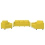 Sofa set with cushions 3 pieces light yellow fabric by , Sofas - Ref: Foro24-3201775, Price: 635,72 €, Discount: %