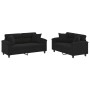 Sofagarnitur mit Kissen, 2-teilig, schwarzer Mikrofaserstoff von , Sofas - Ref: Foro24-3202329, Preis: 513,61 €, Rabatt: %