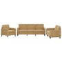 Brown velvet 3-piece sofa set by , Sofas - Ref: Foro24-3201941, Price: 640,99 €, Discount: %