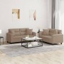 2-teilige Sofagarnitur aus Cappuccino-Kunstleder mit Kissen von , Sofas - Ref: Foro24-3202376, Preis: 514,07 €, Rabatt: %