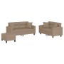 Cappuccino synthetic leather 3-piece sofa set with cushions by , Sofas - Ref: Foro24-3202381, Price: 570,96 €, Discount: %