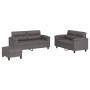 Gray synthetic leather 3-piece sofa set with cushions by , Sofas - Ref: Foro24-3202369, Price: 517,99 €, Discount: %