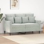 2-Sitzer-Sofa aus hellgrauem Samt, 120 cm von , Sofas - Ref: Foro24-359293, Preis: 230,99 €, Rabatt: %