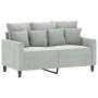 2-Sitzer-Sofa aus hellgrauem Samt, 120 cm von , Sofas - Ref: Foro24-359293, Preis: 230,99 €, Rabatt: %