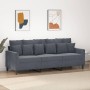 Dark gray velvet 3-seater sofa 180 cm by , Sofas - Ref: Foro24-359314, Price: 263,72 €, Discount: %