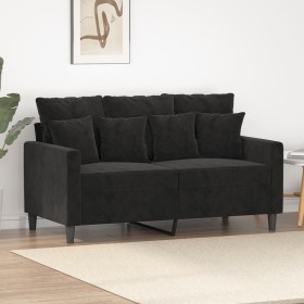 2-Sitzer-Sofa aus schwarzem Samt, 120 cm von , Sofas - Ref: Foro24-359298, Preis: 226,73 €, Rabatt: %