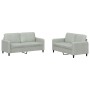 Light gray velvet 2-piece sofa set by , Sofas - Ref: Foro24-3201974, Price: 403,56 €, Discount: %