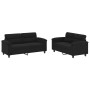 Sofagarnitur mit Kissen, 2-teilig, schwarzer Mikrofaserstoff von , Sofas - Ref: Foro24-3202317, Preis: 497,90 €, Rabatt: %