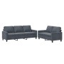 Zweiteilige Sofagarnitur aus dunkelgrauem Samt mit Kissen von , Sofas - Ref: Foro24-3201517, Preis: 545,93 €, Rabatt: %