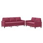 Sofagarnitur mit Kissen 2-teilig aus rotem Samt von , Sofas - Ref: Foro24-3201520, Preis: 515,99 €, Rabatt: %