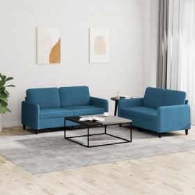 2-piece blue velvet sofa set by , Sofas - Ref: Foro24-3201983, Price: 467,80 €, Discount: %