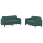 Dark green velvet 2-piece sofa set by , Sofas - Ref: Foro24-3201976, Price: 469,93 €, Discount: %