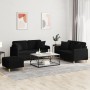 3-piece black fabric sofa set with cushions by , Sofas - Ref: Foro24-3202114, Price: 529,99 €, Discount: %