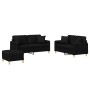 3-piece black fabric sofa set with cushions by , Sofas - Ref: Foro24-3202114, Price: 529,99 €, Discount: %