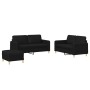 Sofagarnitur mit Kissen 3-teilig aus schwarzem Stoff von , Sofas - Ref: Foro24-3202098, Preis: 506,65 €, Rabatt: %