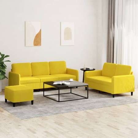 Yellow velvet 3-piece sofa set by , Sofas - Ref: Foro24-3202030, Price: 575,65 €, Discount: %