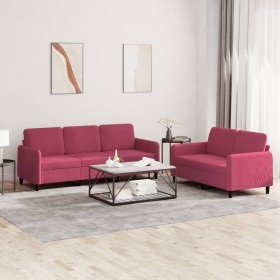 Red velvet 2-piece sofa set by , Sofas - Ref: Foro24-3202018, Price: 526,99 €, Discount: %