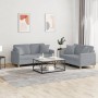 Sofa set with cushions 2 pieces light gray fabric by , Sofas - Ref: Foro24-3202102, Price: 462,58 €, Discount: %