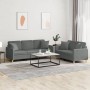 Sofa set with cushions 2 pieces dark gray fabric by , Sofas - Ref: Foro24-3202135, Price: 519,27 €, Discount: %