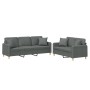 Sofagarnitur mit Kissen 2-teilig aus dunkelgrauem Stoff von , Sofas - Ref: Foro24-3202135, Preis: 519,27 €, Rabatt: %