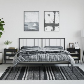 Mesitas de noche 2 unidades vidrio y acero negro 50x35x60 cm de , Mesitas de noche - Ref: Foro24-3211825, Precio: 191,94 €, D...