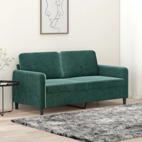 Dark green velvet 2-seater sofa 140 cm by , Sofas - Ref: Foro24-359444, Price: 242,45 €, Discount: %