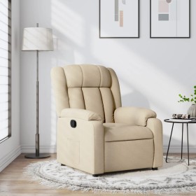 Sillón reclinable de tela crema de , Sillones - Ref: Foro24-373583, Precio: 217,95 €, Descuento: %