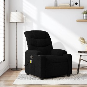 Sillón reclinable de masaje de tela negro de , Sillones - Ref: Foro24-374158, Precio: 249,99 €, Descuento: %