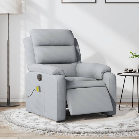 Sillón reclinable de masaje eléctrico tela gris claro de , Sillones - Ref: Foro24-3204968, Precio: 236,85 €, Descuento: %