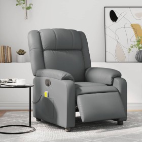 Sillón de masaje reclinable eléctrico cuero sintético gris de , Sillones - Ref: Foro24-3205146, Precio: 255,09 €, Descuento: %