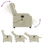 Cremefarbener elektrisch verstellbarer Massagesessel aus Kunstleder von , Sessel - Ref: Foro24-3205144, Preis: 291,57 €, Raba...