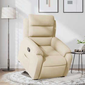 Sillón reclinable elevable de tela color crema de , Sillones - Ref: Foro24-3204989, Precio: 395,99 €, Descuento: %