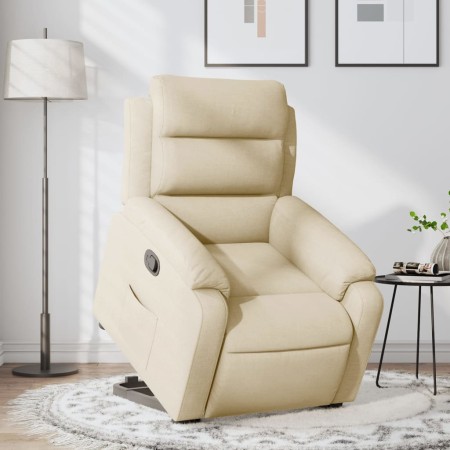 Sillón reclinable elevable de tela color crema de , Sillones - Ref: Foro24-3204989, Precio: 287,65 €, Descuento: %