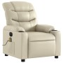 Cream synthetic leather electric reclining massage chair by , Armchairs - Ref: Foro24-3206593, Price: 302,50 €, Discount: %