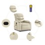 Sillón de masaje reclinable eléctrico cuero sintético crema de , Sillones - Ref: Foro24-3206593, Precio: 284,28 €, Descuento: %