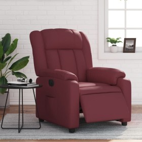 Sillón reclinable eléctrico de cuero sintético rojo tinto de , Sillones - Ref: Foro24-3205254, Precio: 272,99 €, Descuento: %