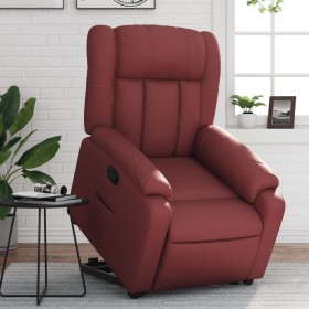 Sillón reclinable elevable cuero artificial rojo tinto de , Sillones - Ref: Foro24-3205268, Precio: 386,99 €, Descuento: %