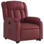 Sillón reclinable elevable cuero artificial rojo tinto de , Sillones - Ref: Foro24-3205268, Precio: 277,48 €, Descuento: %