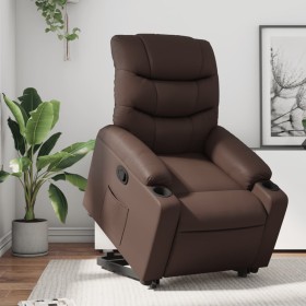 Sillón reclinable elevable cuero sintético marrón de , Sillones - Ref: Foro24-3206601, Precio: 298,99 €, Descuento: %