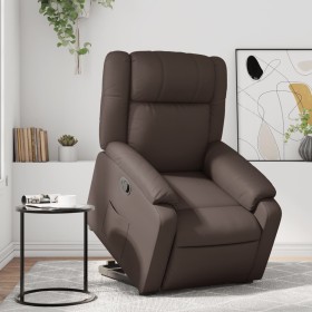 Brown synthetic leather lift-up recliner by , Armchairs - Ref: Foro24-3205152, Price: 274,54 €, Discount: %