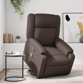 Sillón reclinable de masaje de pie de cuero sintético marrón de , Sillones - Ref: Foro24-3205159, Precio: 311,04 €, Descuento: %