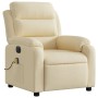 Sillón reclinable de masaje eléctrico tela color crema de , Sillones - Ref: Foro24-3204977, Precio: 285,38 €, Descuento: %