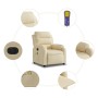 Sillón reclinable de masaje eléctrico tela color crema de , Sillones - Ref: Foro24-3204977, Precio: 285,38 €, Descuento: %