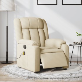 Sillón reclinable de masaje eléctrico tela color crema de , Sillones - Ref: Foro24-3205313, Precio: 288,99 €, Descuento: %