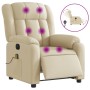 Cream fabric electric massage recliner by , Armchairs - Ref: Foro24-3205313, Price: 293,95 €, Discount: %