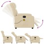 Sillón reclinable de masaje eléctrico tela color crema de , Sillones - Ref: Foro24-3205313, Precio: 293,95 €, Descuento: %