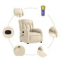 Sillón reclinable de masaje eléctrico tela color crema de , Sillones - Ref: Foro24-3205313, Precio: 293,95 €, Descuento: %